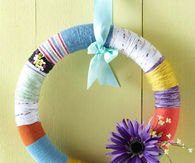 Yarn wrapped spring color wreath