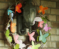 Paper butterfly wreath