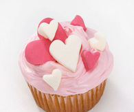 Gathered hearts cupcake
