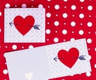 Cupids arrow valentines day card