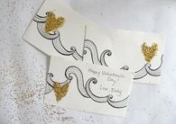 Glitter handmade valentines day card