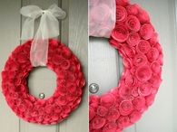Paper rose wreath