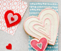 Decorated heart cookies