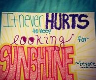 Looking for sunshine