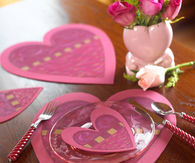 Heart shape coasters and place mats