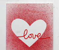 Love silhouette valentines day card