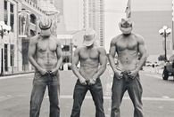 Shirtless cowboys