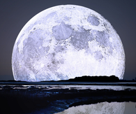 Bright blue moon