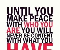 Make peace with who you are