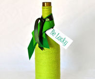 Yarn wrapped St patricks day vase