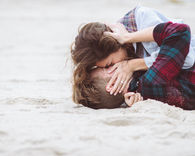Kissing in the sand