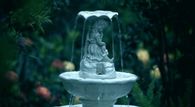 Fountain in the rain