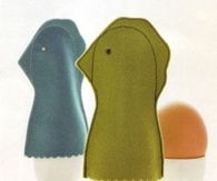 Hen shaped egg cozies