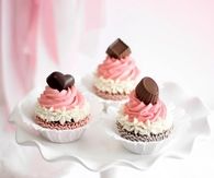 Neapolitan cupcakes with Bonbon toppings