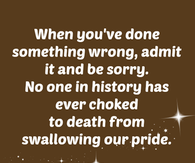 swallowing our pride