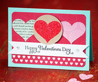Simple valentines day card with hearts