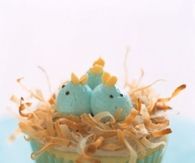 Nesting baby bluebird cupcakes