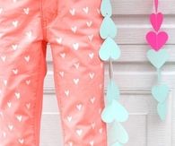 Printed heart jeans