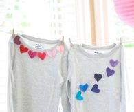 Heart applique shirts