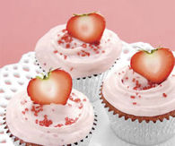 Pretty in pink strawberry cupcakes