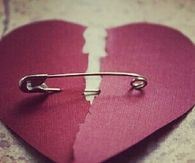 Broken paper heart