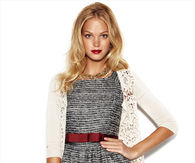 Striped dress and lace top