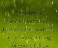 The simplest advice