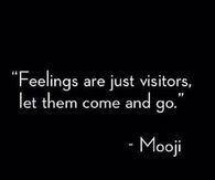 Feelings are just visitors