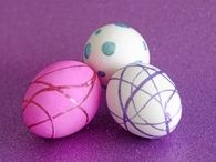 Glittered sticker eggs