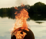 Burning globe