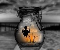 Kid swing in a jar