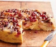 Caramel apple cornmeal cake