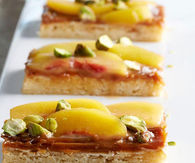 Peach caramel blondie bars