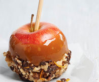 Dark chocolate walnut caramel apples