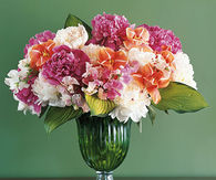 Peonies, tulips and sweet peas