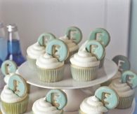 Vanilla letter cupcakes