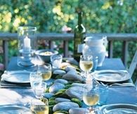 Stone and moss centerpiece