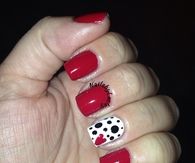 Red and polka dot nails