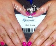 Pink leopard heart nails