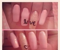 Pink love nails