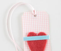 Wrapped heart tag