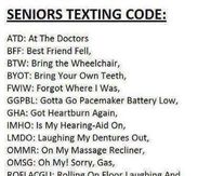 seniors texting code
