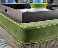 Fabric covered ottoman
