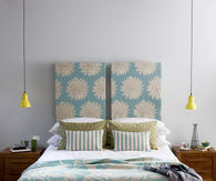 Yellow pendant bedroom