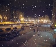 Snowy Winter Night in Ukraine