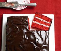 Chocolate and vanilla red velvet cake