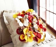 Flowery fabric pillow