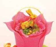 Crepe paper rose basket