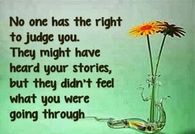 no one has the right to judge
