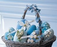 Glittered floral egg basket